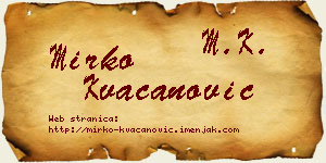 Mirko Kvačanović vizit kartica
